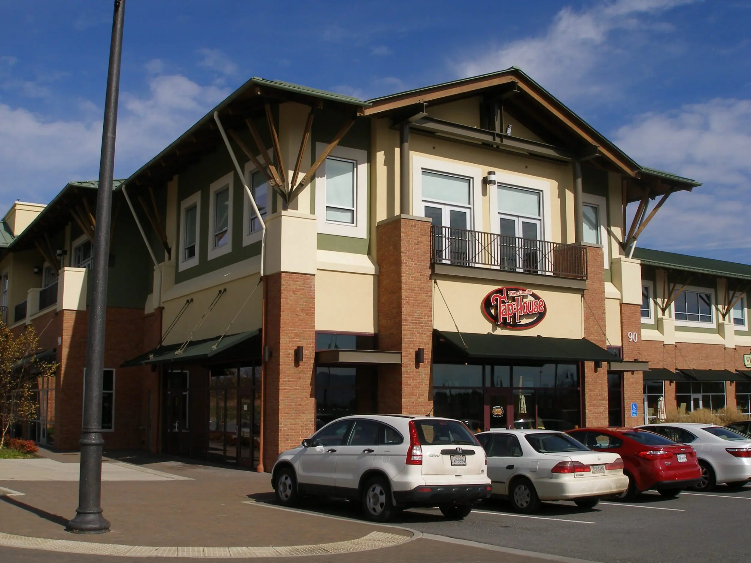 Exterior shot of the Daleville Taphouse in the Daleville Town Center on a summer day in Botetourt County, VA