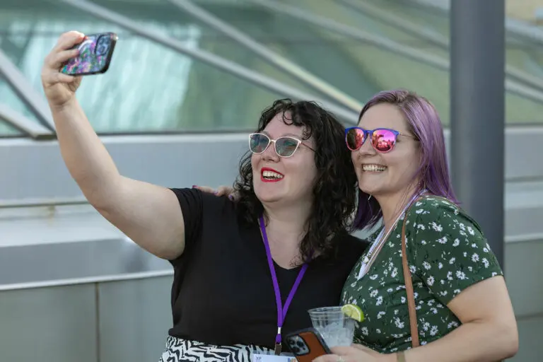 Women taking a selfie