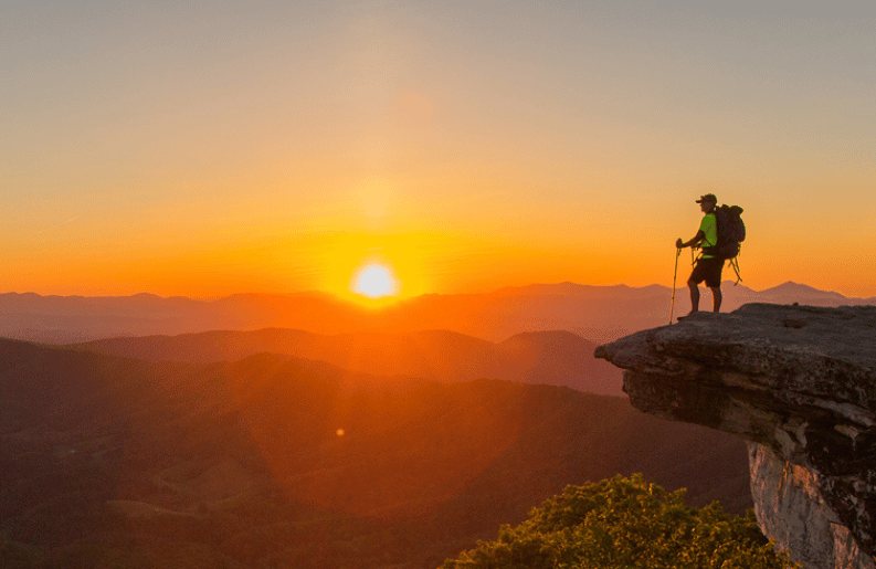 McAfee Knob in Roanoke is the most photographed overlook on the entirety of the Appalachian Trail. Known for its stunning 270-degree view, rock outcrops, fall foliage, and epic sunsets and sunrises.