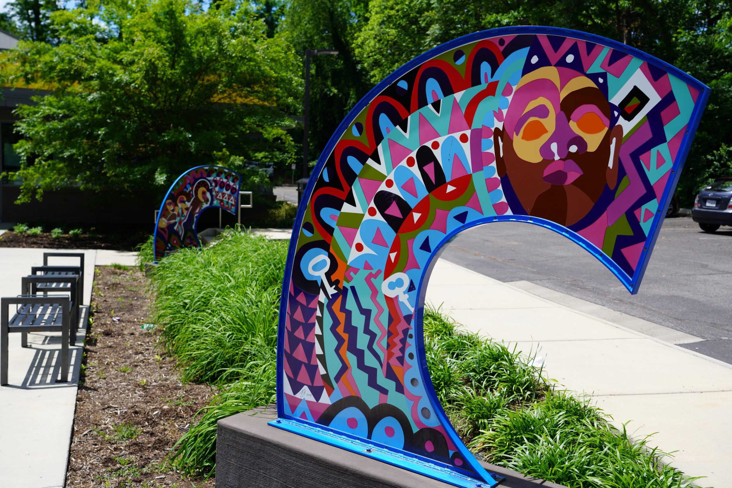 Colorful public art in the Melrose-Rugby Neighborhood in Roanoke, VA.