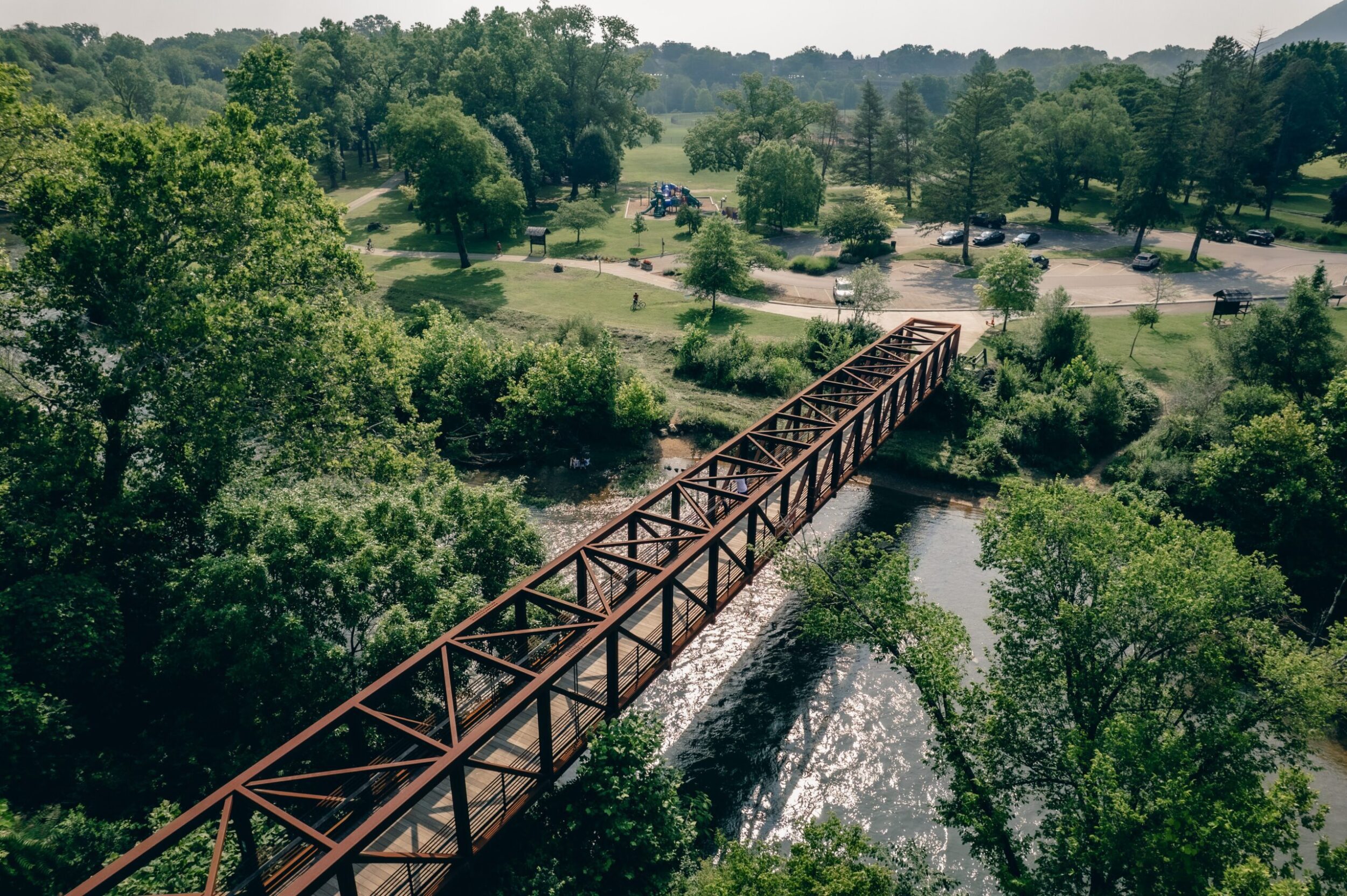 Greenway Bridge over the Roanoke River in the Wasena neighborhood in Roanoke, VA.