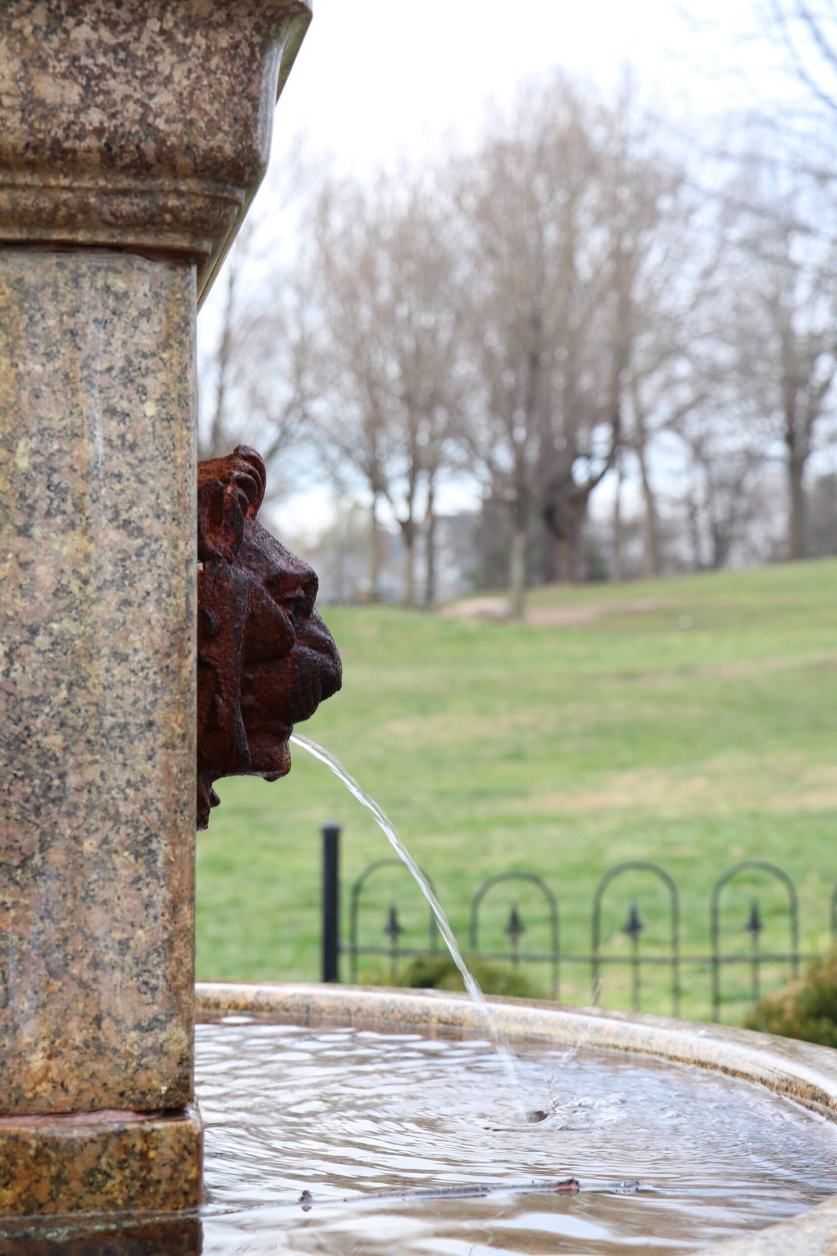 Lion fountain located in Highland Park in Roanoke, VA.