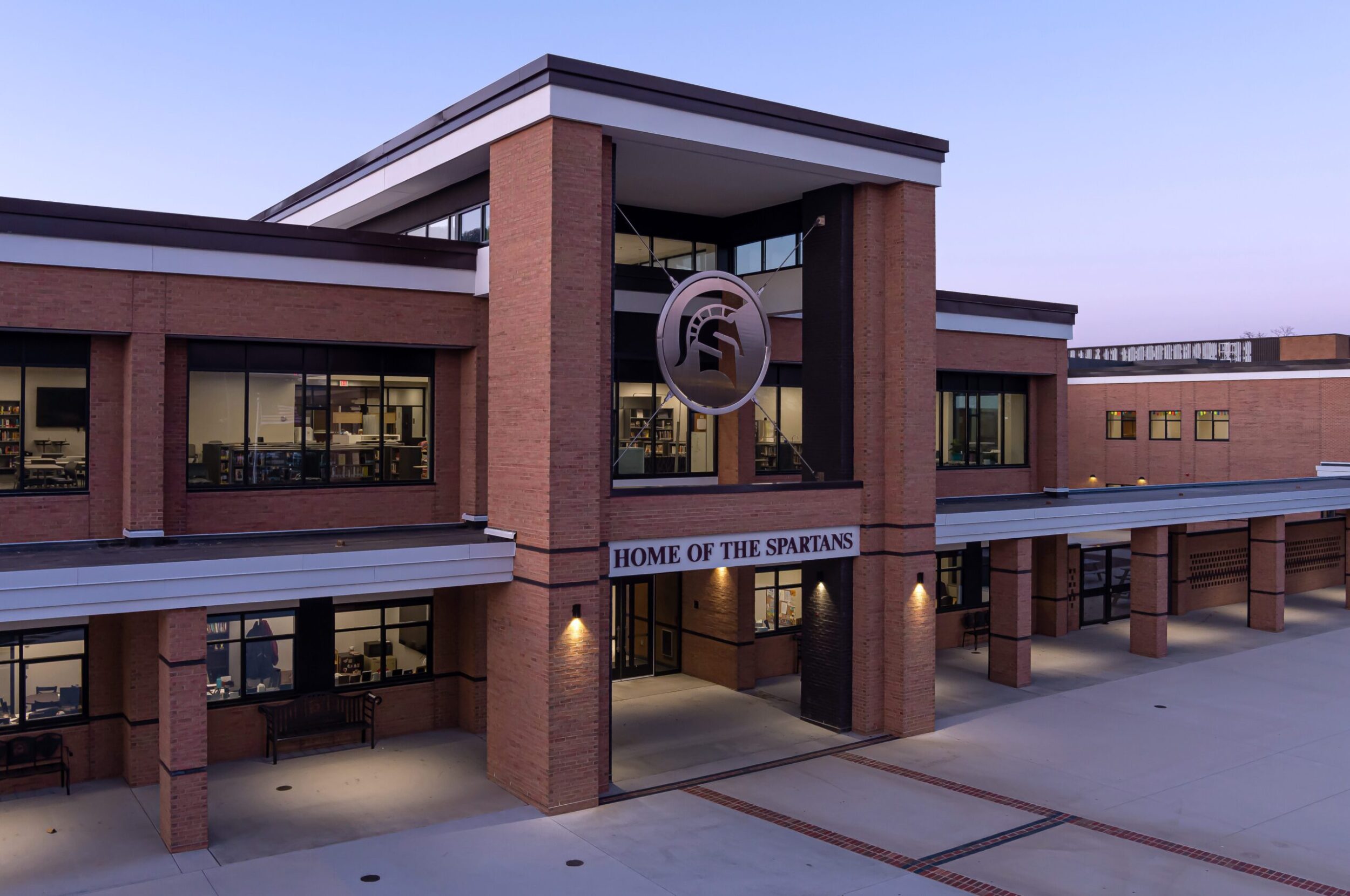 Exterior entrance to Salem High School in Salem, VA.