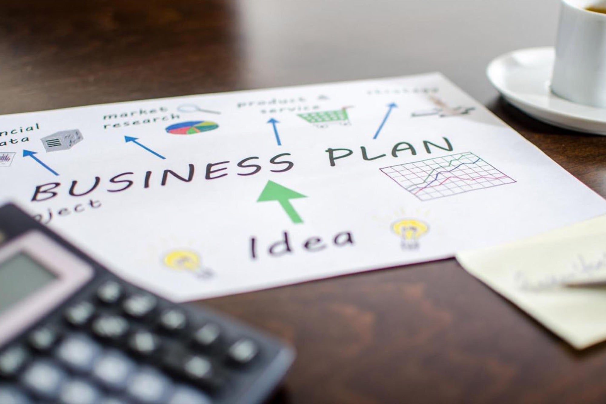 photo of business plan on table